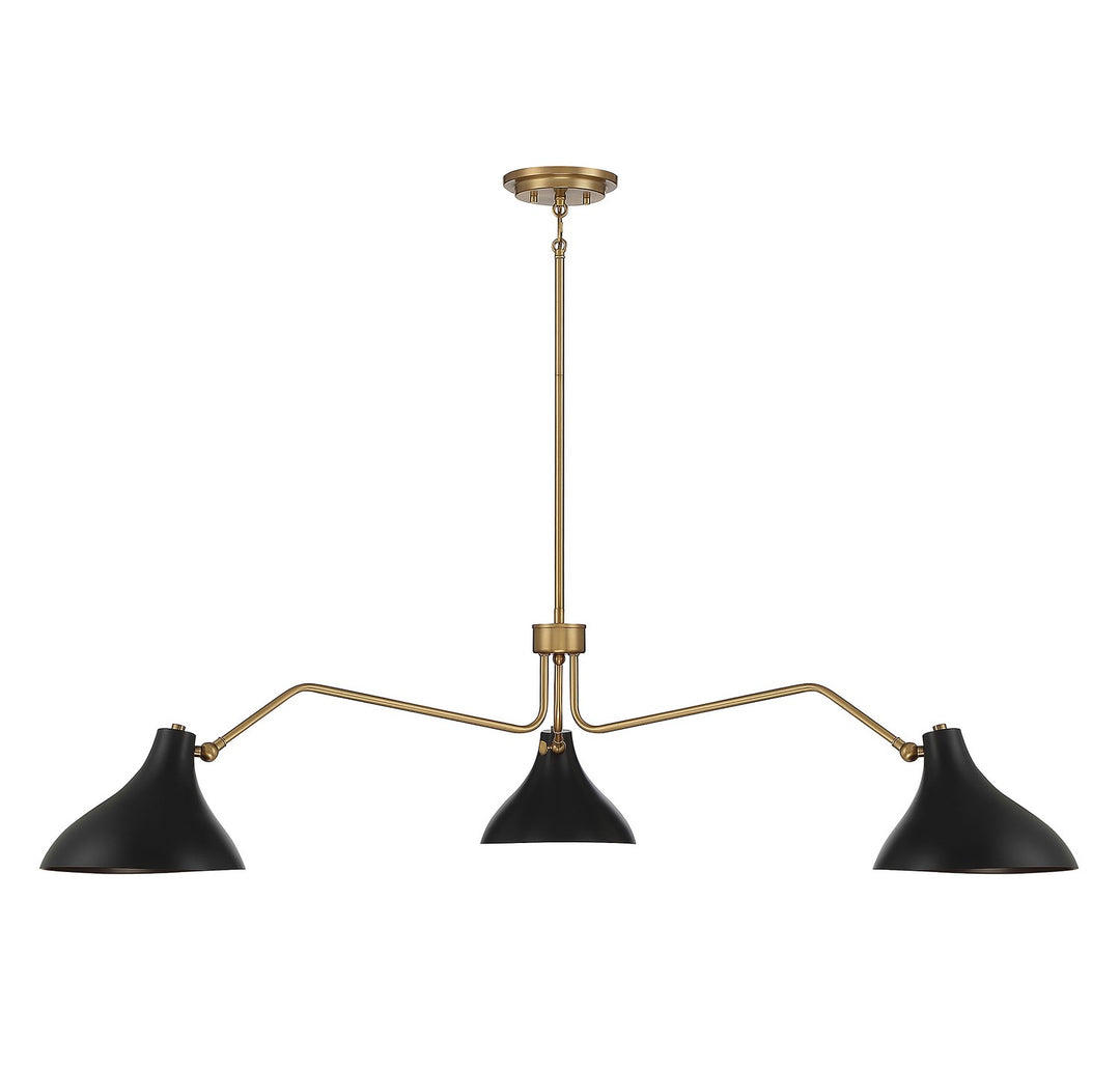 Meridian M7019MBKNB Chandelier Light - Matte Black with Natural Brass