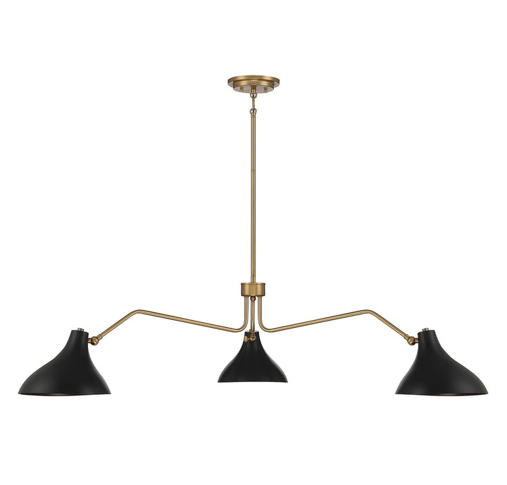 Meridian M7019MBKNB Chandelier Light - Matte Black with Natural Brass