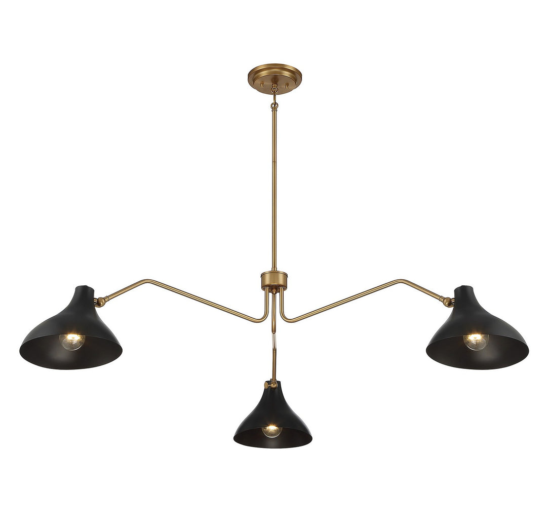 Meridian M7019MBKNB Chandelier Light - Matte Black with Natural Brass