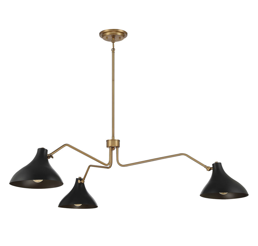 Meridian M7019MBKNB Chandelier Light - Matte Black with Natural Brass