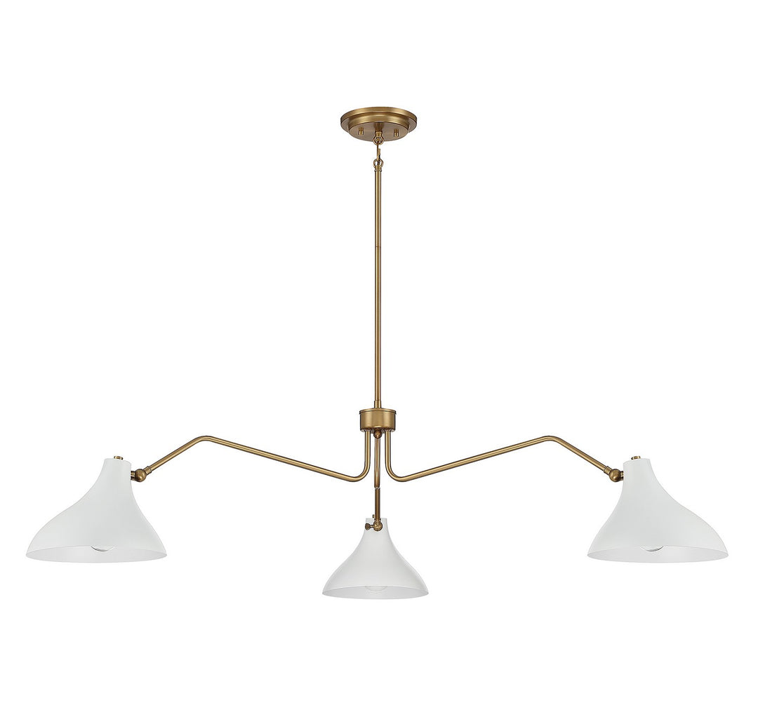 Meridian M7019WHNB Chandelier Light - White with Natural Brass