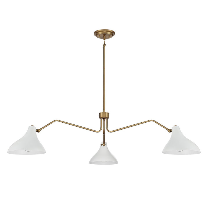 Meridian M7019WHNB Chandelier Light - White with Natural Brass