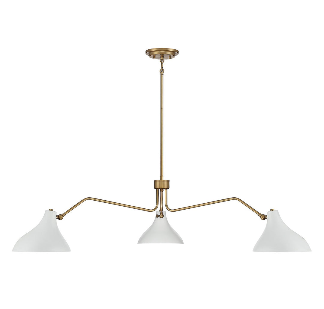 Meridian M7019WHNB Chandelier Light - White with Natural Brass