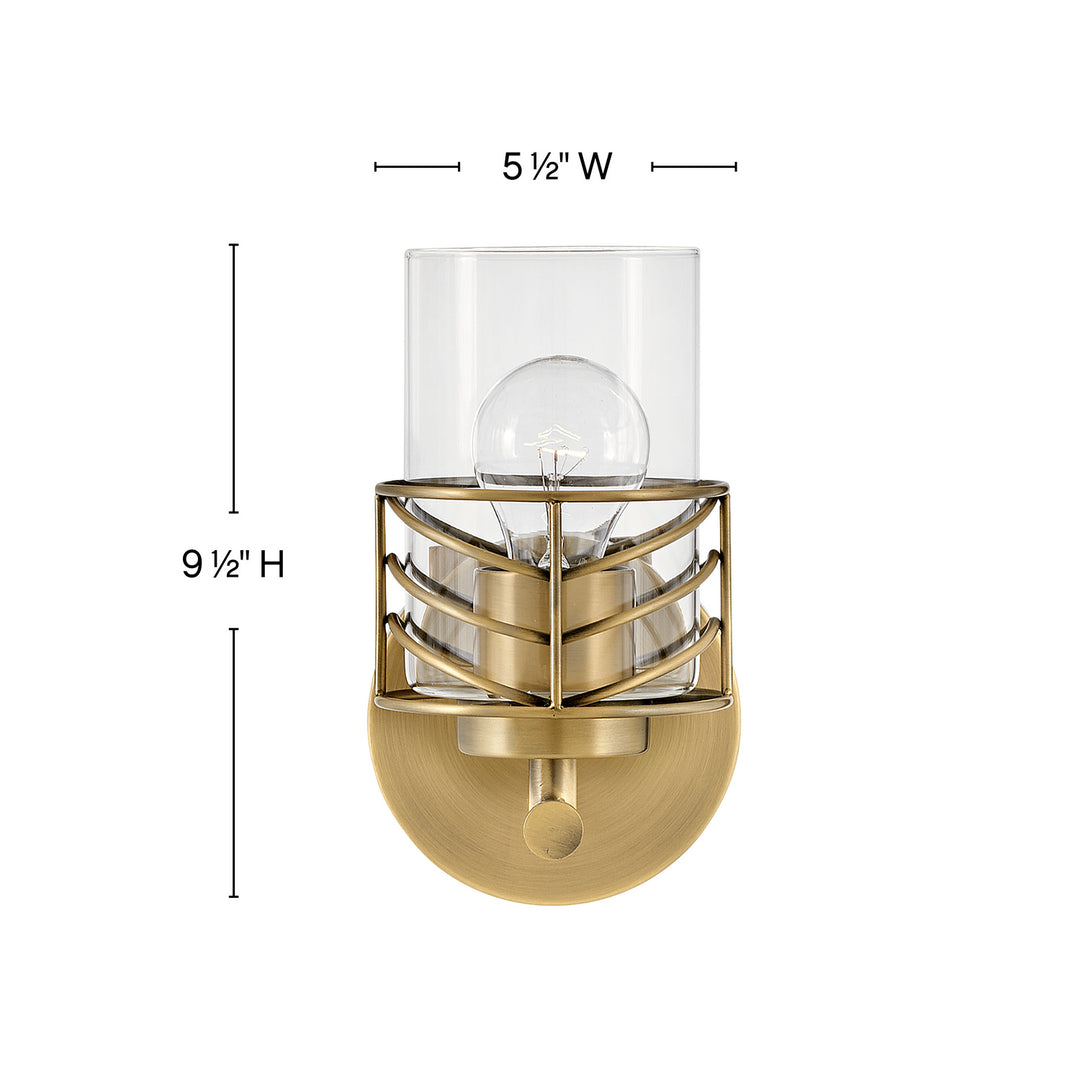 Hinkley Della 50260LCB Wall Sconce Light - Lacquered Brass