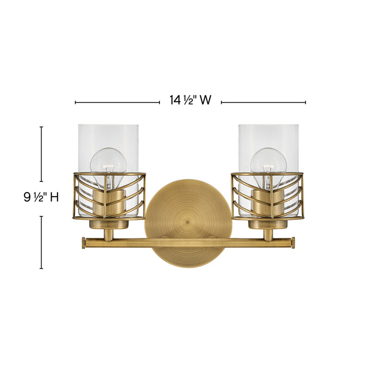 Hinkley Della 50262LCB Bath Vanity Light 15 in. wide - Lacquered Brass