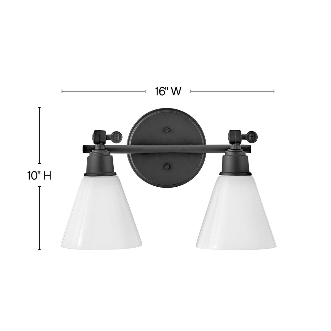 Hinkley Arti 51182BK Bath Vanity Light 16 in. wide - Black