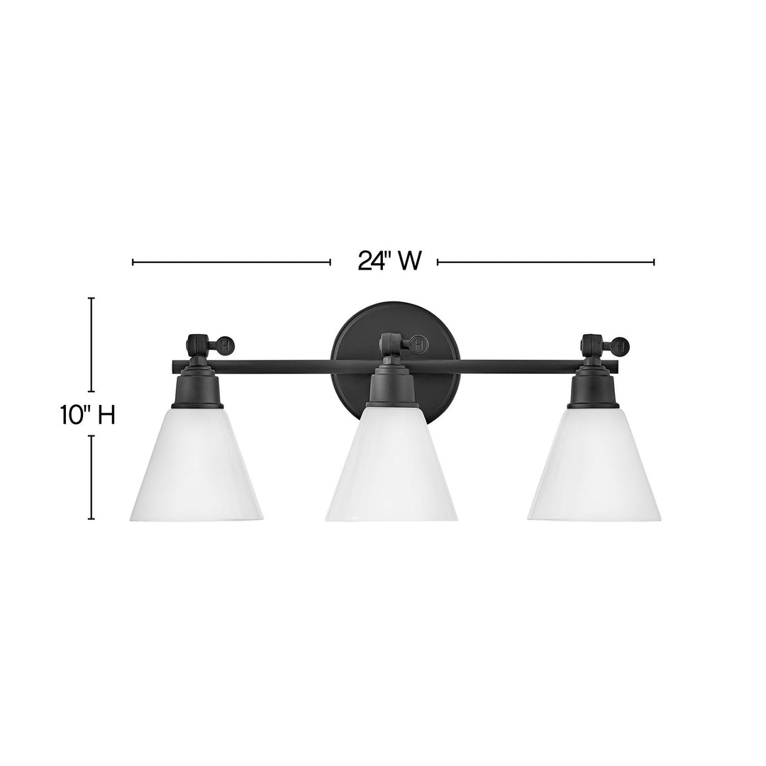 Hinkley Arti 51183BK Bath Vanity Light 24 in. wide - Black