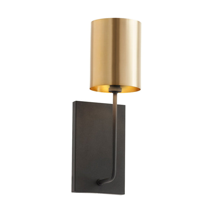 Quorum Harmony 557-1-6980 Wall Sconce Light - Textured Black W/ Aged Brass