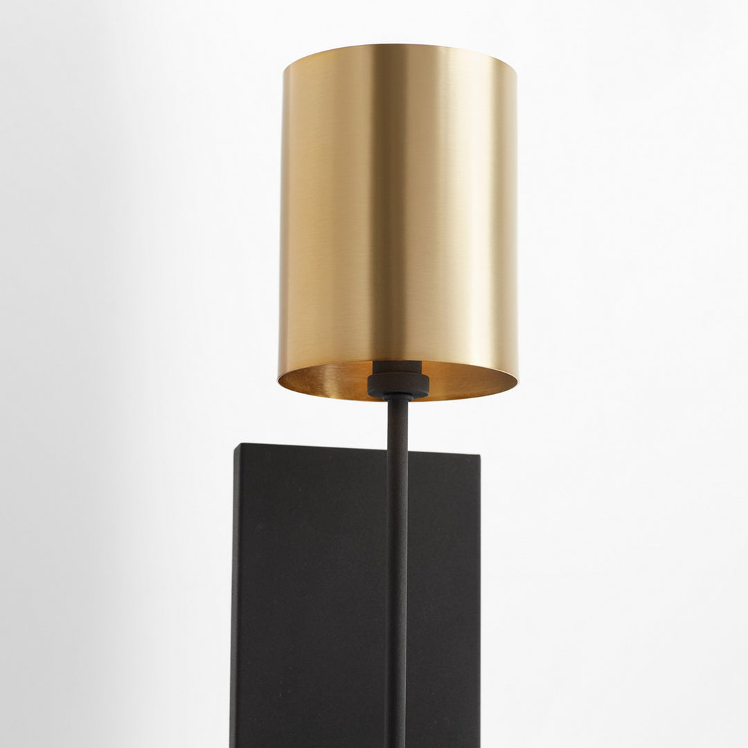 Quorum Harmony 557-1-6980 Wall Sconce Light - Textured Black W/ Aged Brass