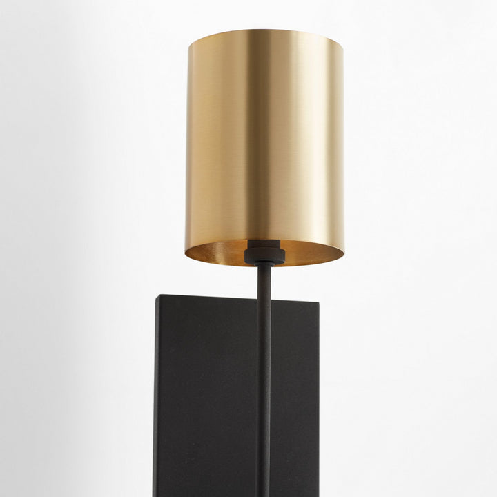 Quorum Harmony 557-1-6980 Wall Sconce Light - Textured Black W/ Aged Brass