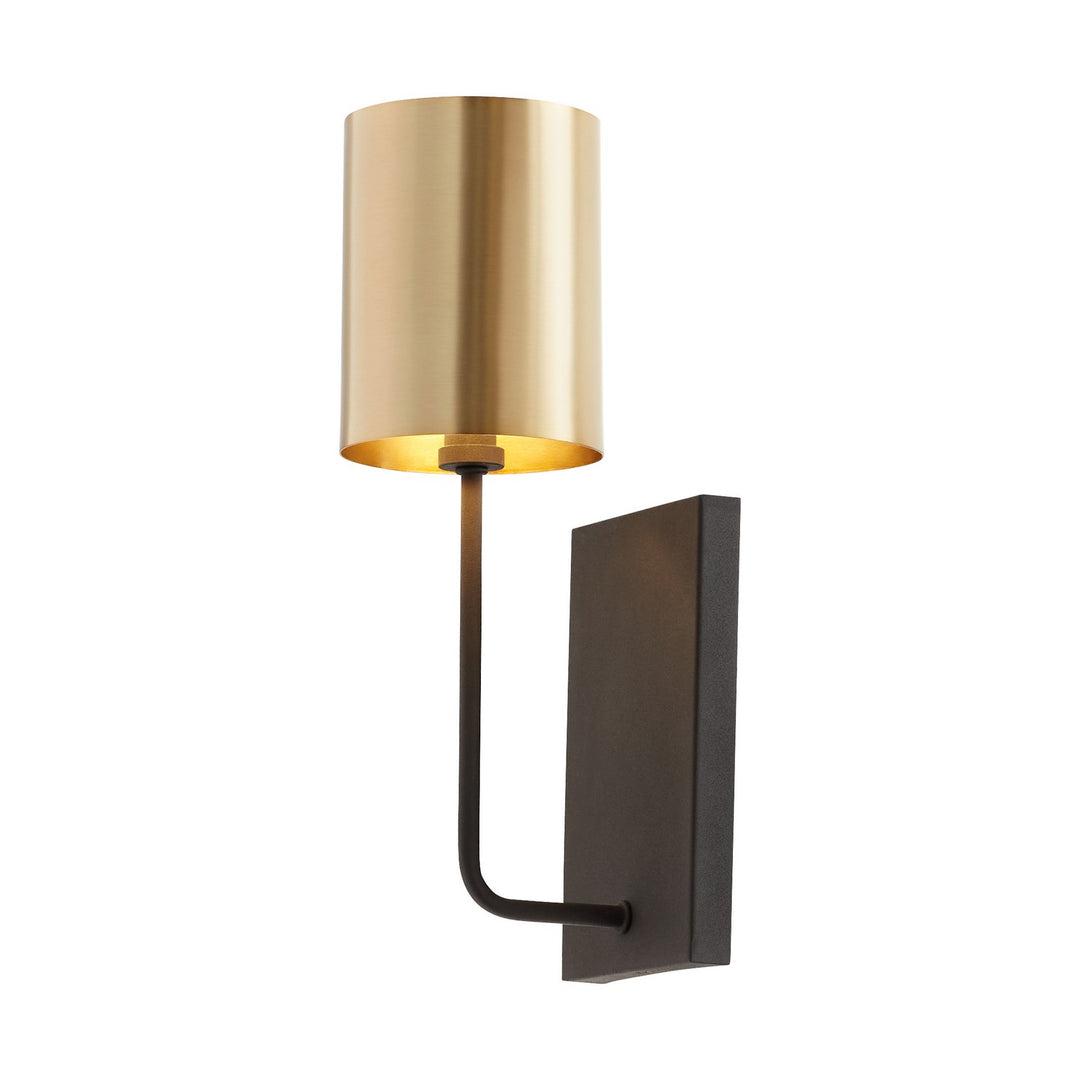 Quorum Harmony 557-1-6980 Wall Sconce Light - Textured Black W/ Aged Brass