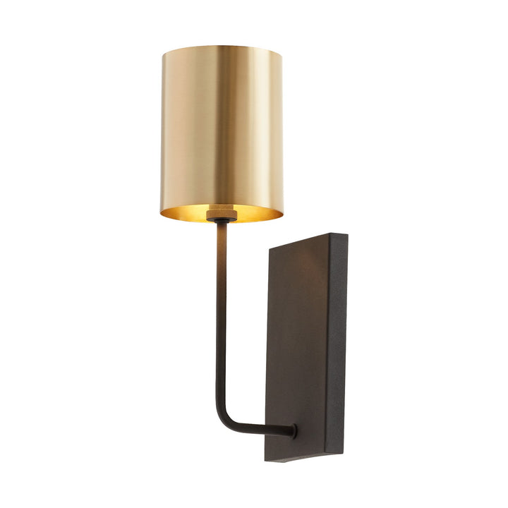 Quorum Harmony 557-1-6980 Wall Sconce Light - Textured Black W/ Aged Brass