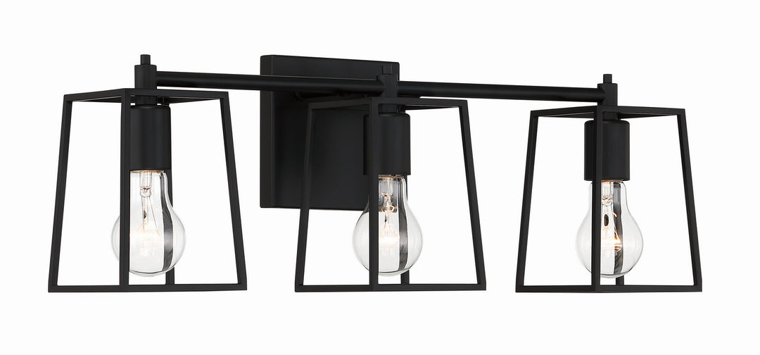 Craftmade Dunn 12123FB3 Bath Vanity Light 23 in. wide - Flat Black