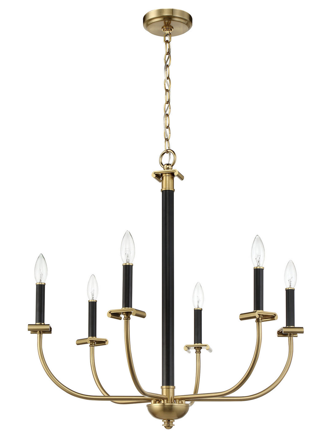 Craftmade Stanza 54826-FBSB Chandelier Light - Flat Black/Satin Brass