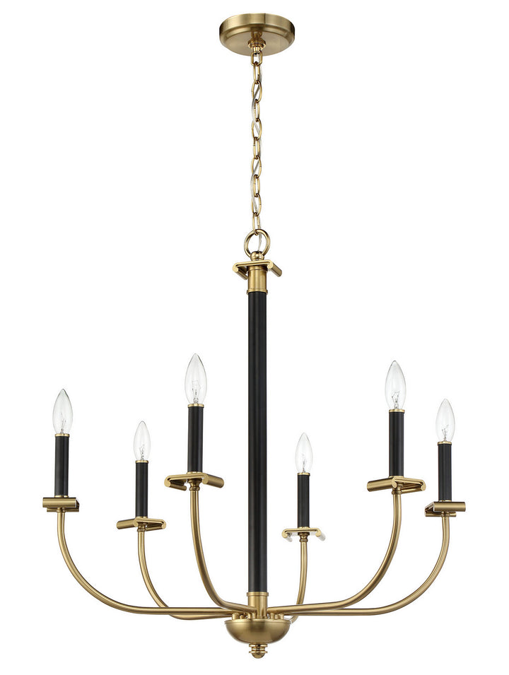Craftmade Stanza 54826-FBSB Chandelier Light - Flat Black/Satin Brass