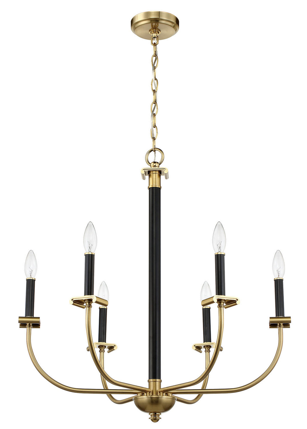 Craftmade Stanza 54826-FBSB Chandelier Light - Flat Black/Satin Brass