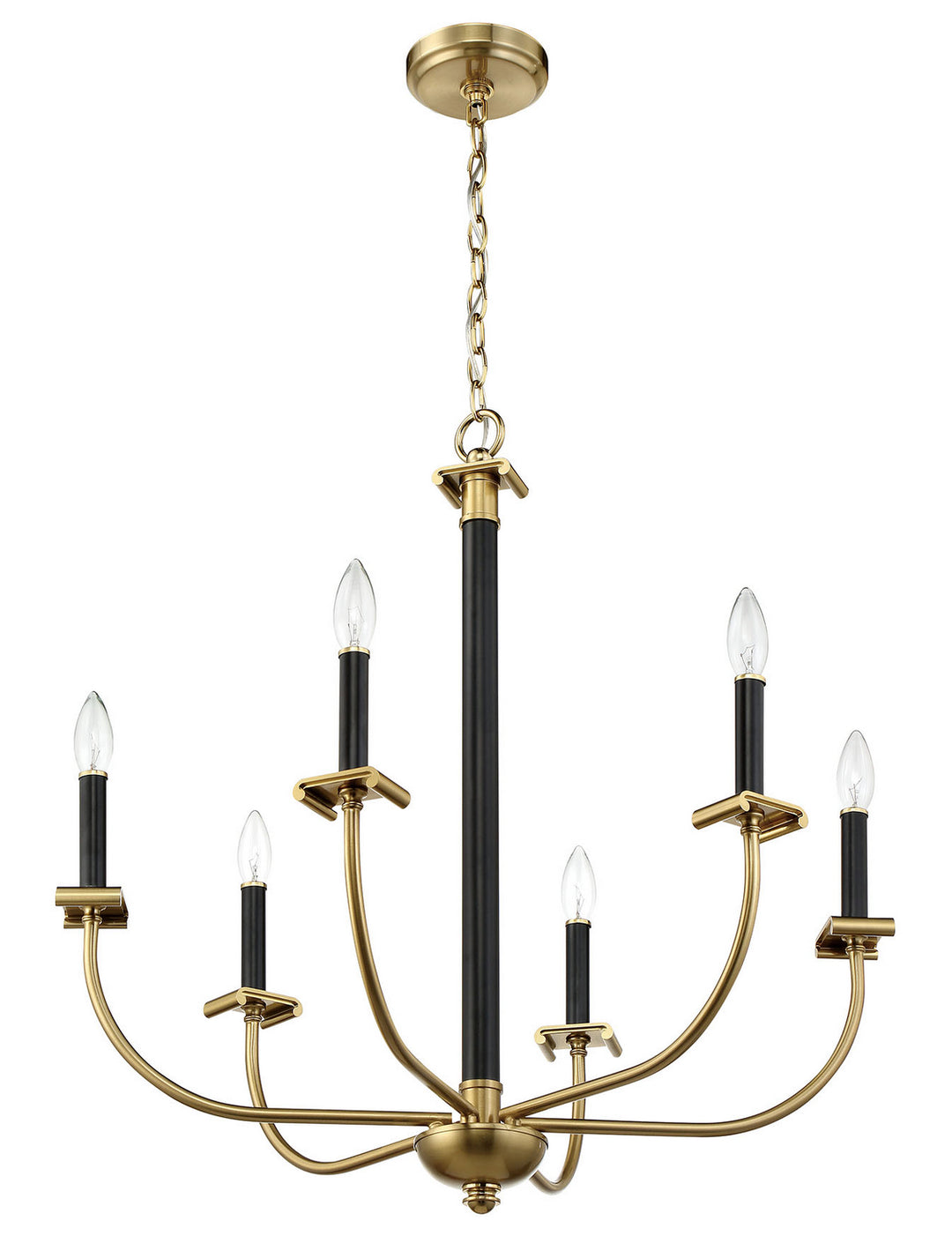Craftmade Stanza 54826-FBSB Chandelier Light - Flat Black/Satin Brass
