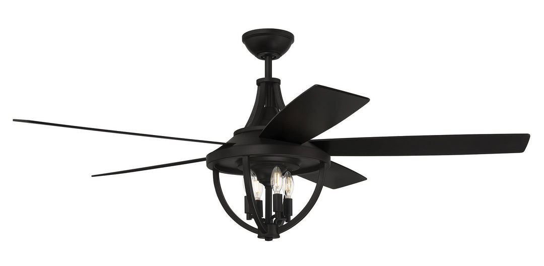 Craftmade Nash NSH56FB5 Ceiling Fan 56 - Flat Black, Flat Black/Greywood/