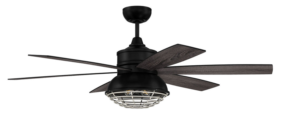 Craftmade Rugged RGD52FBPN6 Ceiling Fan 52 - Flat Black/Painted Nickel, Flat Black/Greywood/