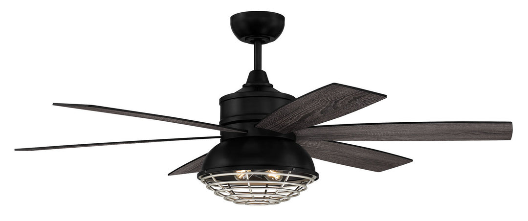 Craftmade Rugged RGD52FBPN6 Ceiling Fan 52 - Flat Black/Painted Nickel, Flat Black/Greywood/