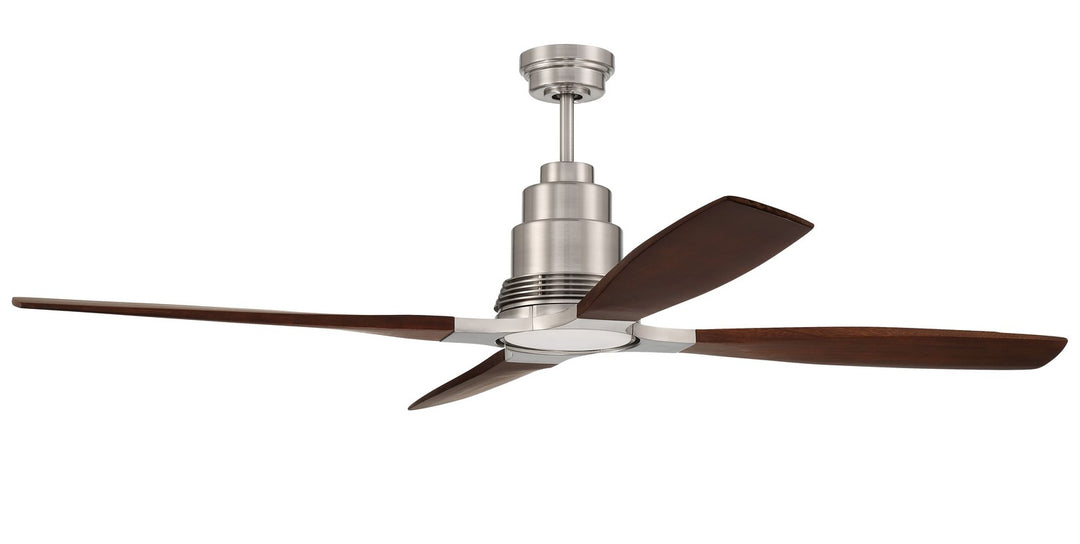 Craftmade Ricasso RIC60BNK4 Ceiling Fan 60 - Brushed Polished Nickel, Walnut/Walnut/