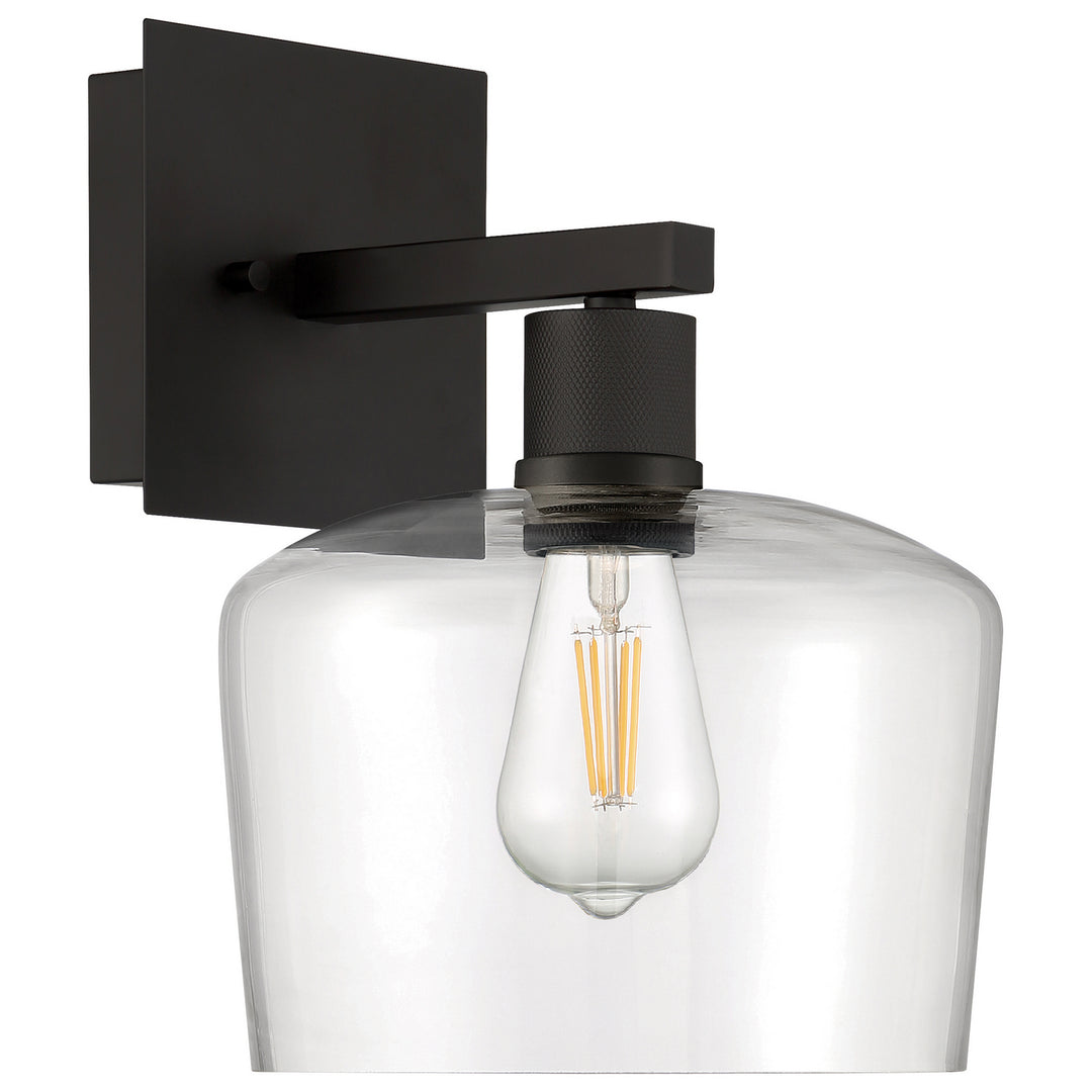 Access Port Nine Chardonnay 63144LEDDLP-MBL/CLR Wall Sconce Light - Matte Black