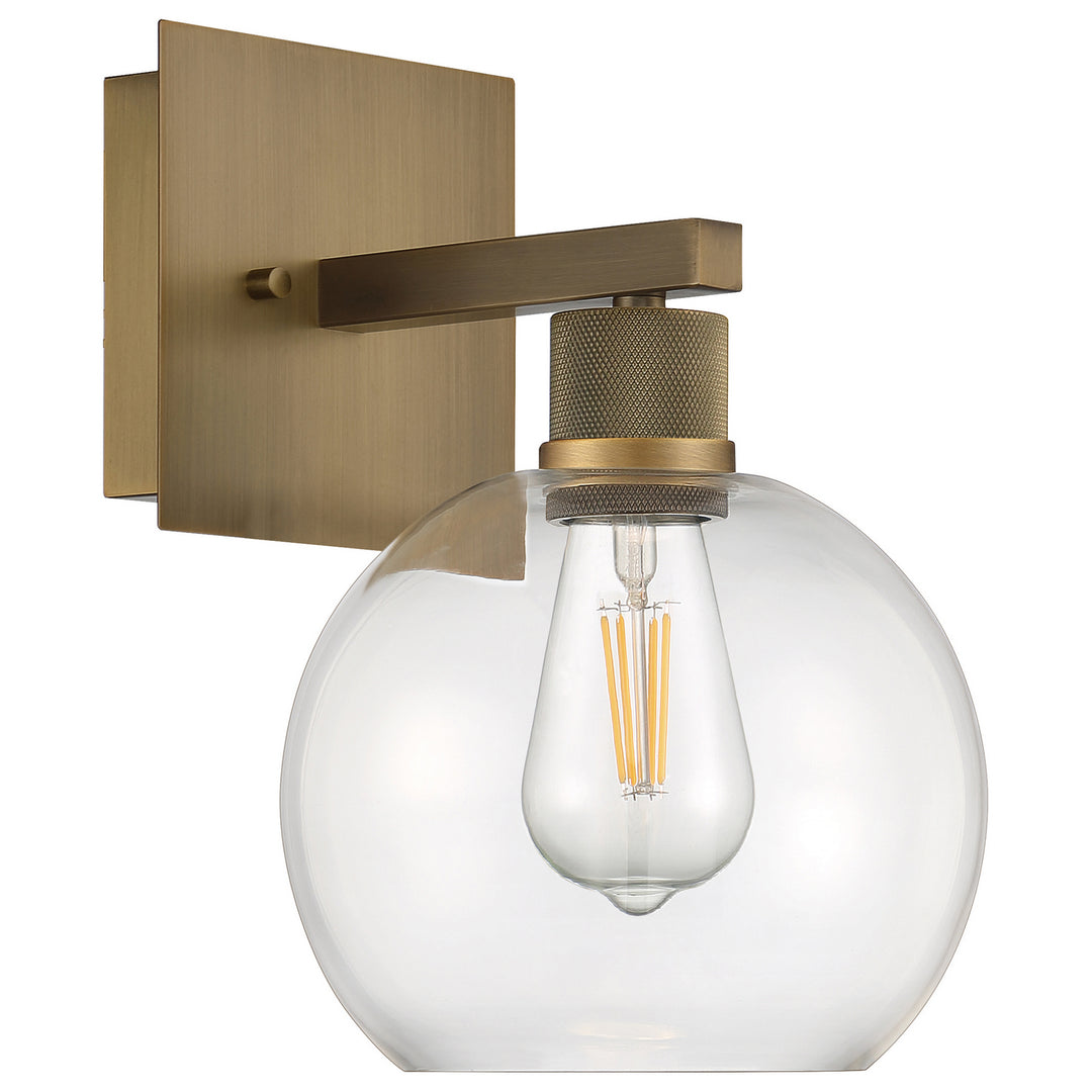 Access Port Nine Burgundy 63145LEDDLP-ABB/CLR Wall Sconce Light - Antique Brushed Brass