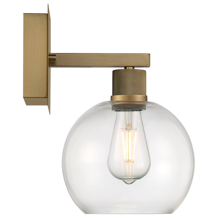 Access Port Nine Burgundy 63145LEDDLP-ABB/CLR Wall Sconce Light - Antique Brushed Brass