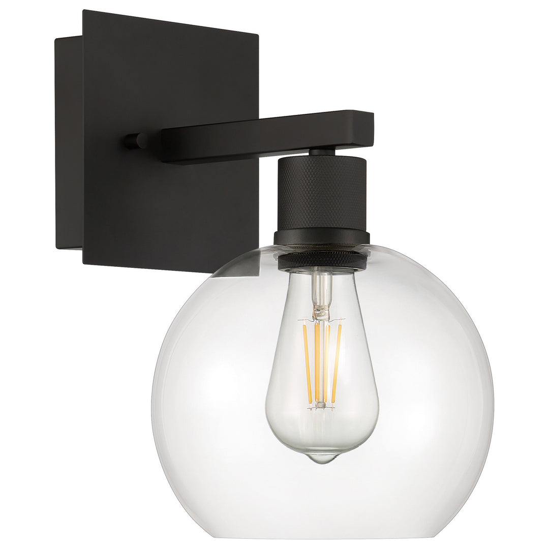 Access Port Nine Burgundy 63145LEDDLP-MBL/CLR Wall Sconce Light - Matte Black