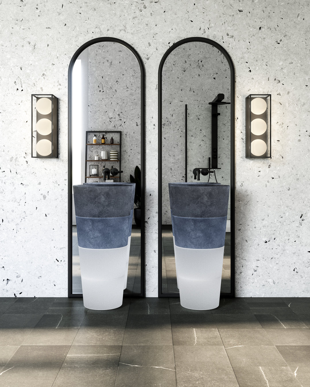 Alora Mood amelia VL519319MBOP Bath Vanity Light 10 in. wide - Matte Black/Opal Matte Glass