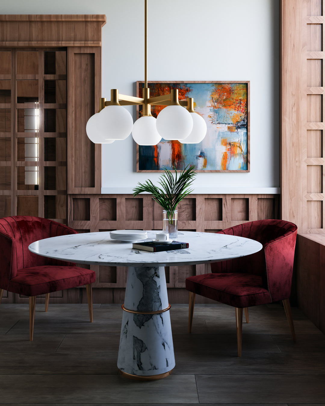 Alora Mood castilla CH506230AGOP Chandelier Light - Aged Gold/Opal Matte Glass