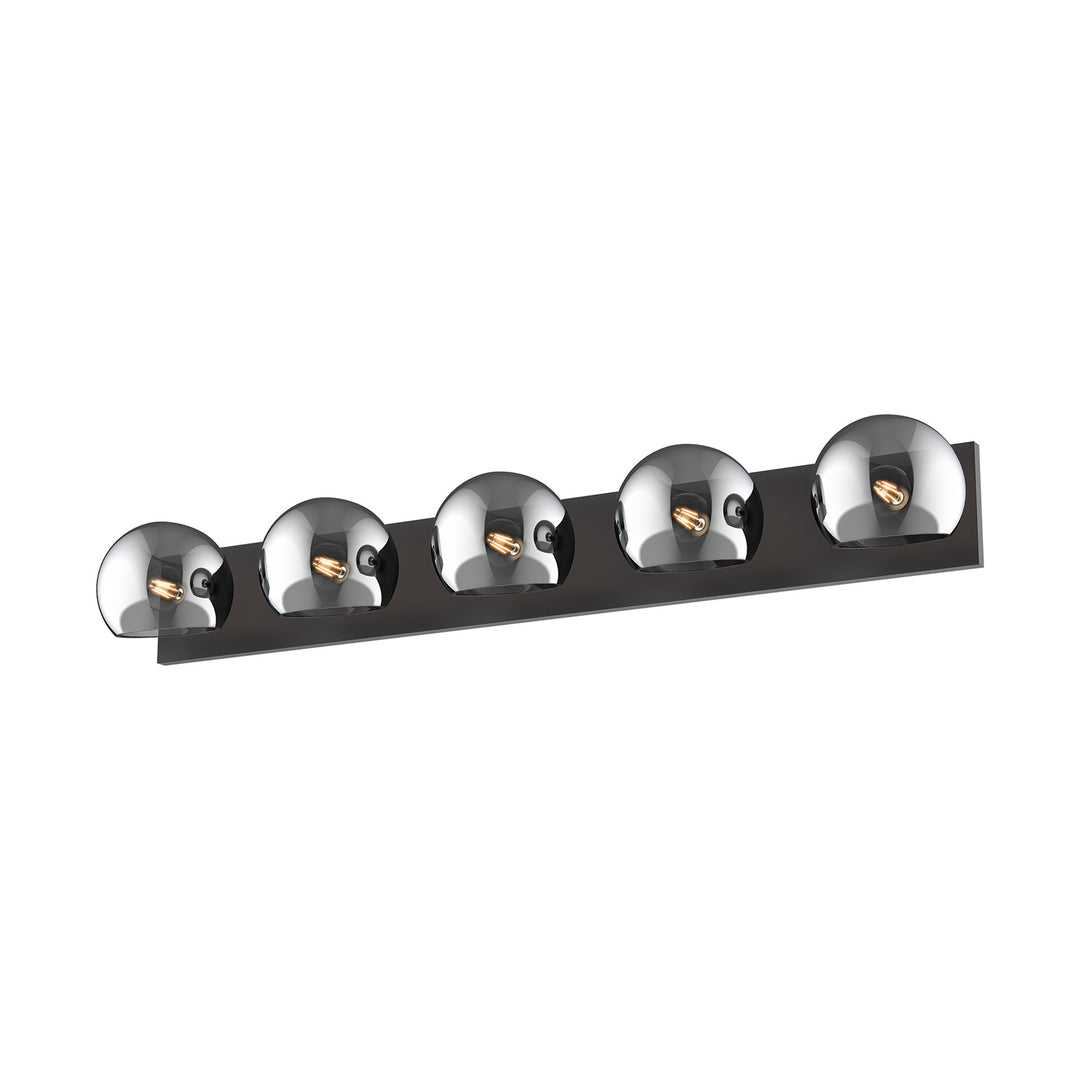 Alora Mood willow VL548540MBSM Bath Vanity Light 11 in. wide - Matte Black/Smoked Solid Glass