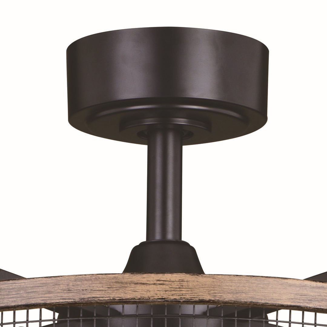 Vaxcel Kodiak F0103 Ceiling Fan - Black and Burnished Teak, Anigre/