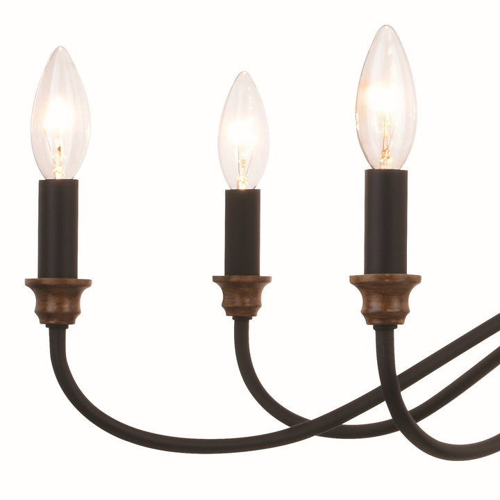 Vaxcel Annabelle H0265 Chandelier Light - Matte Black and Brushed Walnut