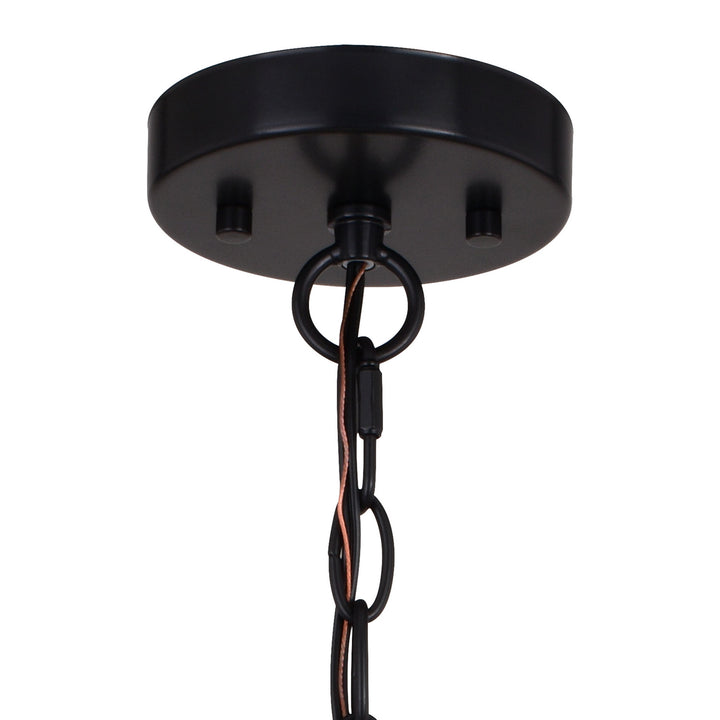 Vaxcel Burien P0365 Chandelier Light - Black and Washed Ash