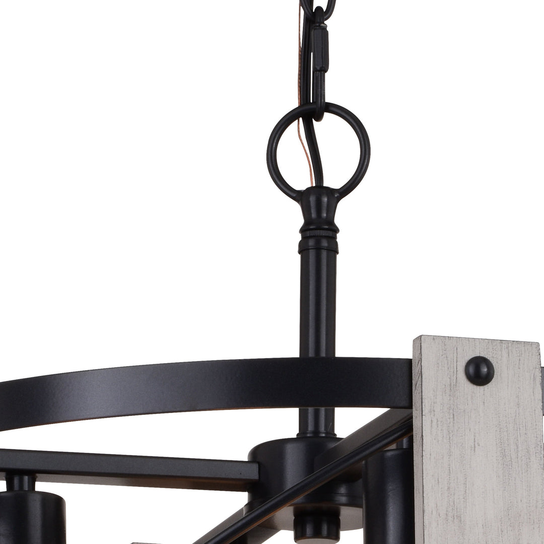 Vaxcel Burien P0365 Chandelier Light - Black and Washed Ash