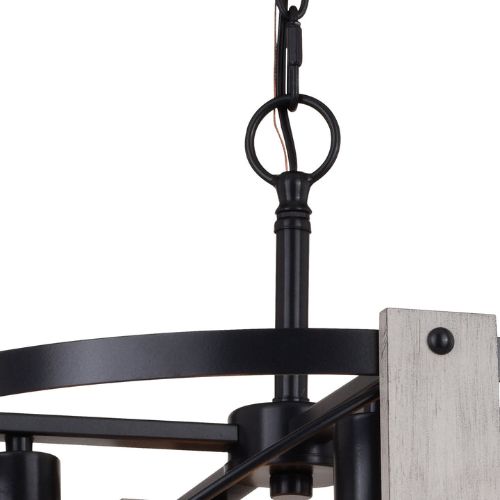 Vaxcel Burien P0365 Chandelier Light - Black and Washed Ash