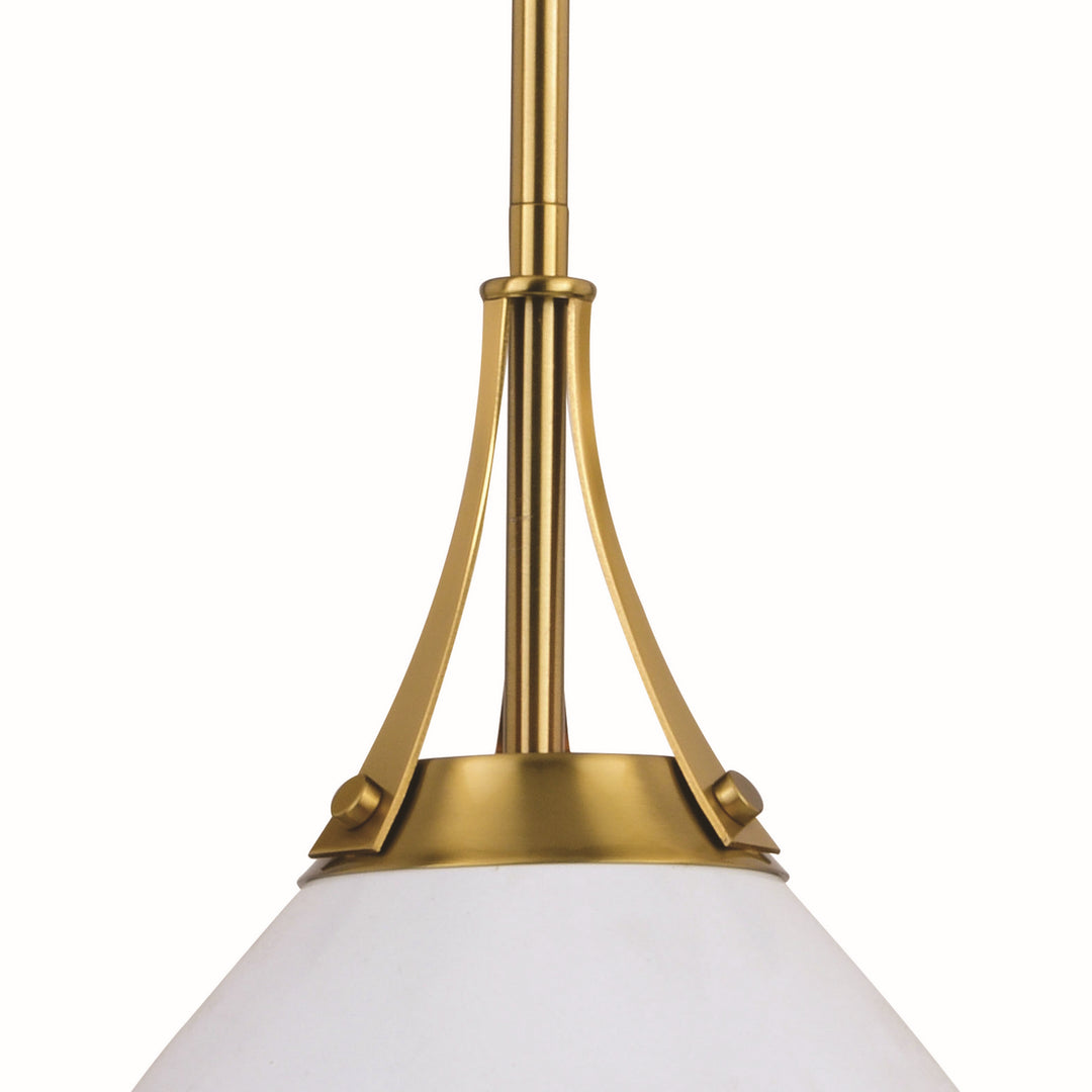 Vaxcel Dayna P0369 Pendant Light - Satin Brass and Glossy White with Matte White