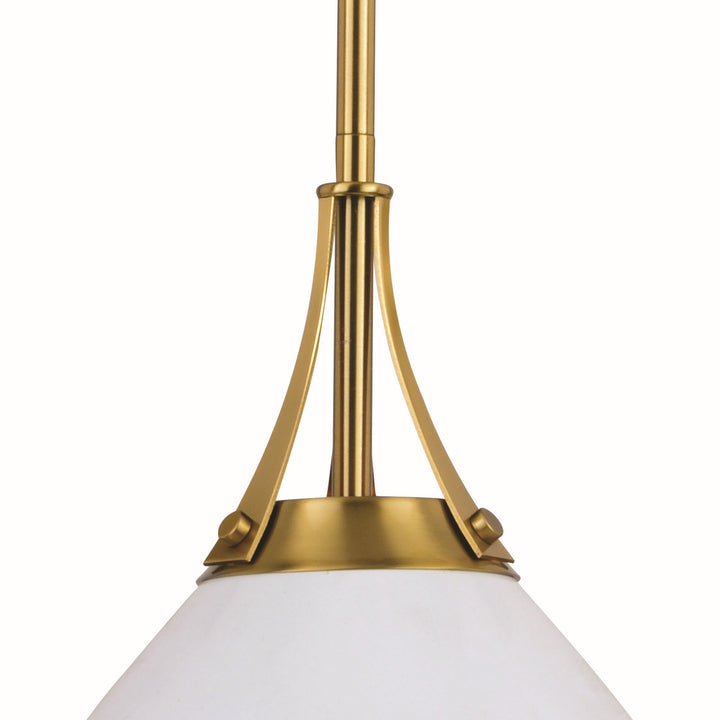Vaxcel Dayna P0369 Pendant Light - Satin Brass and Glossy White with Matte White