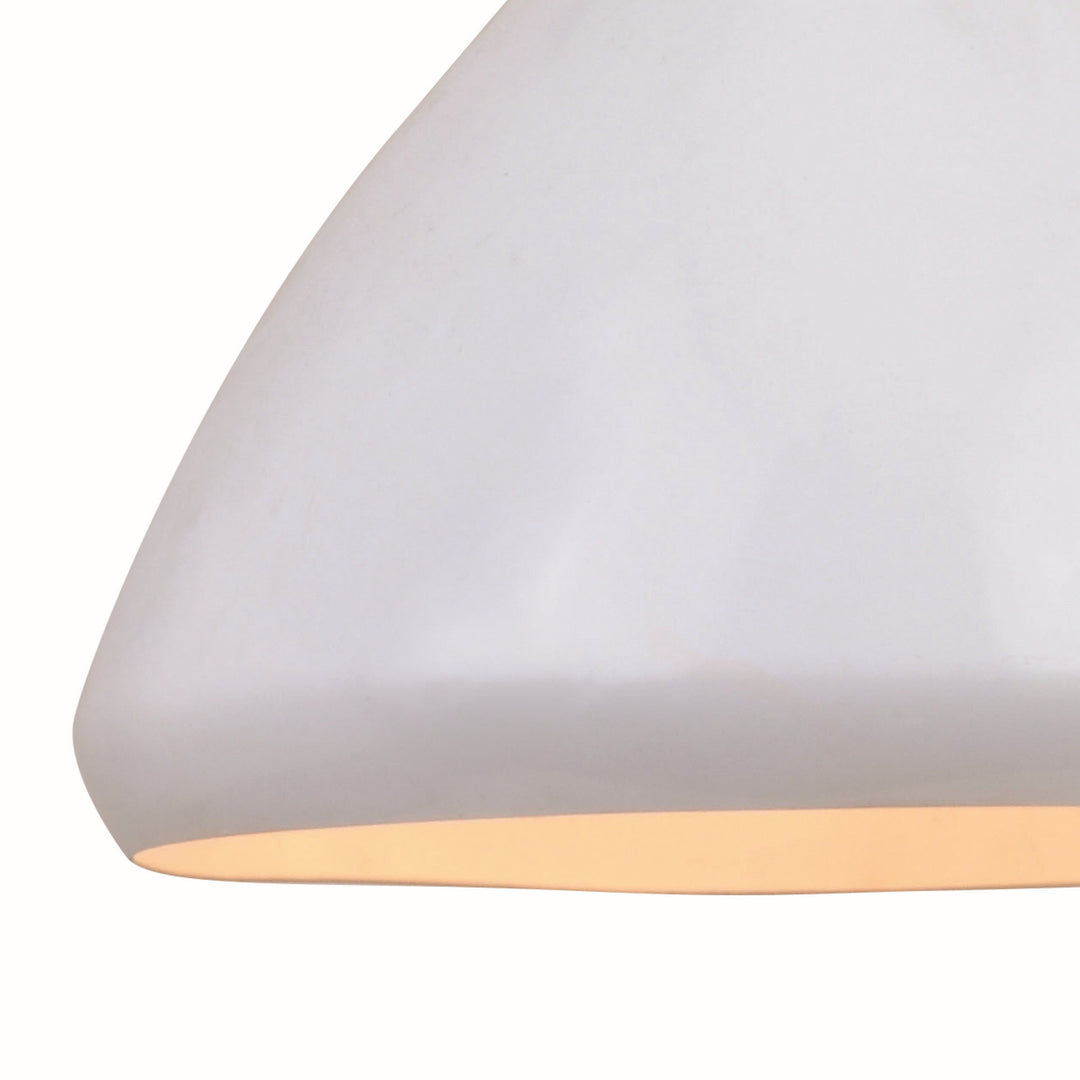 Vaxcel Dayna P0369 Pendant Light - Satin Brass and Glossy White with Matte White