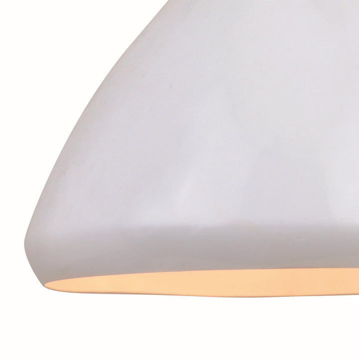Vaxcel Dayna P0369 Pendant Light - Satin Brass and Glossy White with Matte White