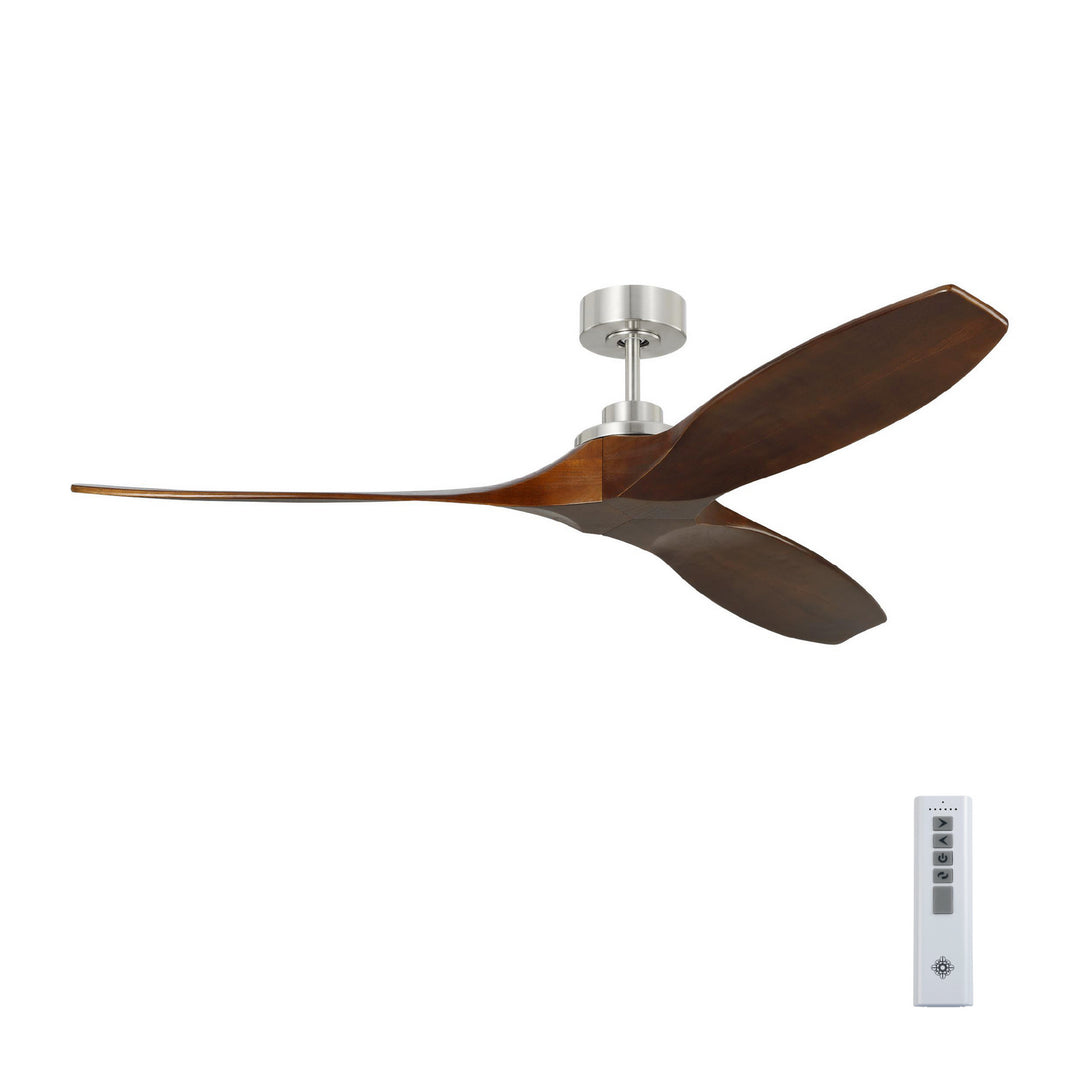 Visual Comfort Fan Collins 60 Smart 3CLNSM60BS Ceiling Fan - Brushed Steel, Dark Walnut/Dark Walnut/