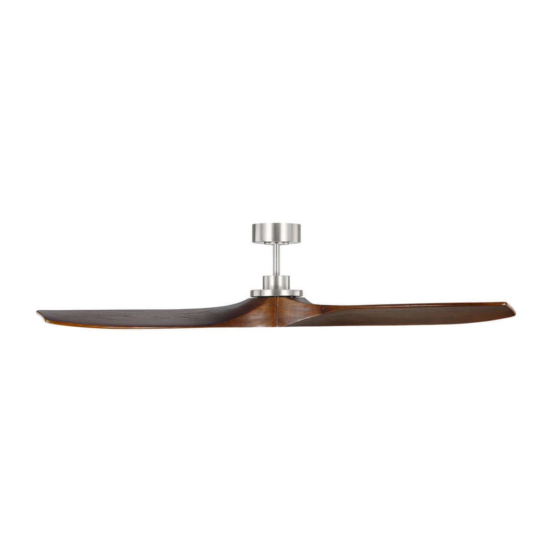 Visual Comfort Fan Collins 60 Smart 3CLNSM60BS Ceiling Fan - Brushed Steel, Dark Walnut/Dark Walnut/