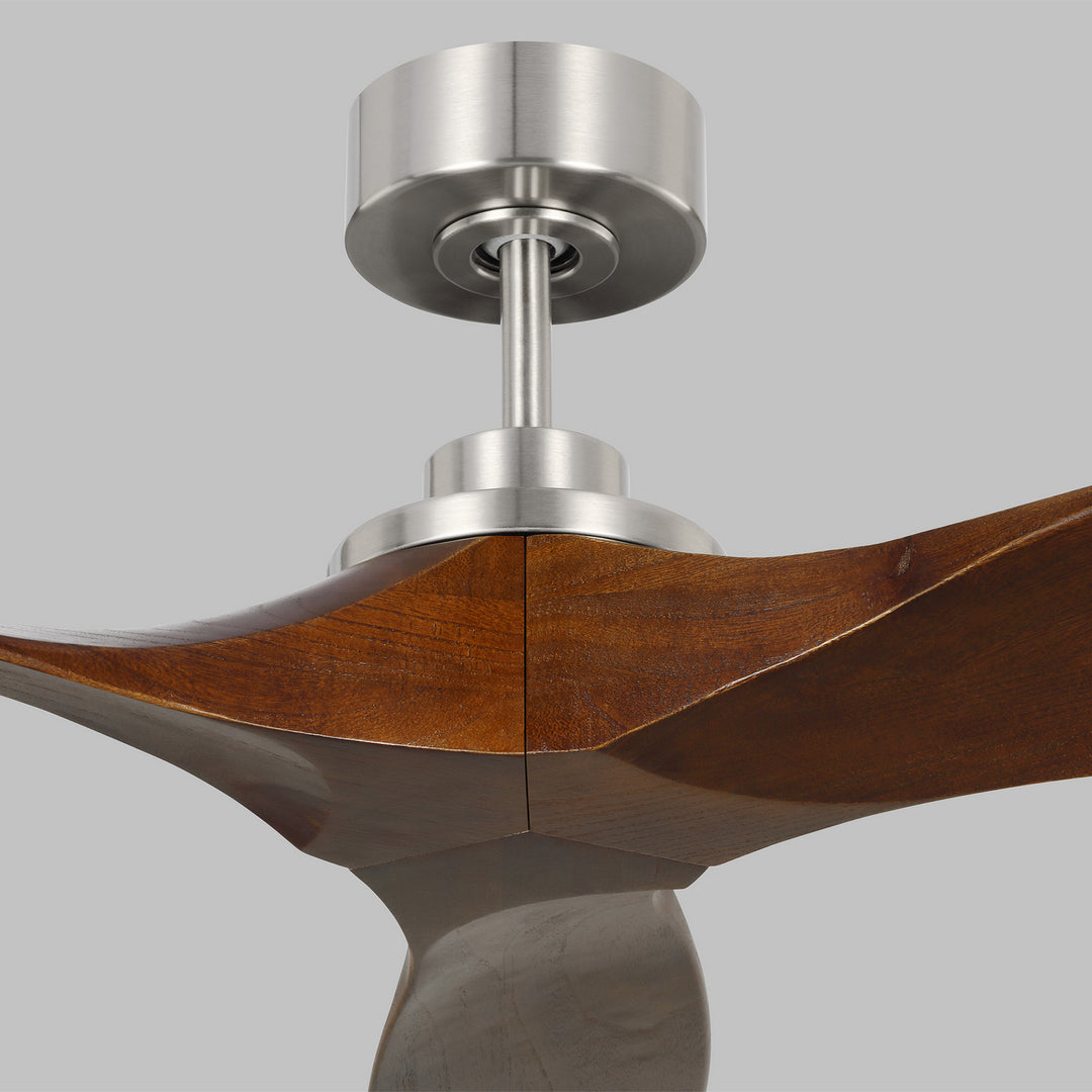 Visual Comfort Fan Collins 60 Smart 3CLNSM60BS Ceiling Fan - Brushed Steel, Dark Walnut/Dark Walnut/