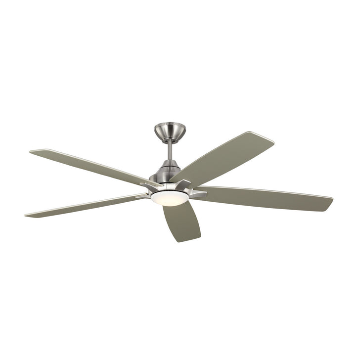 Visual Comfort Fan Lowden 60 Smart LED 5LWDSM60BSD Ceiling Fan - Brushed Steel, Silver/American Walnut reversible blades/Silver/American Walnut reversible blades/