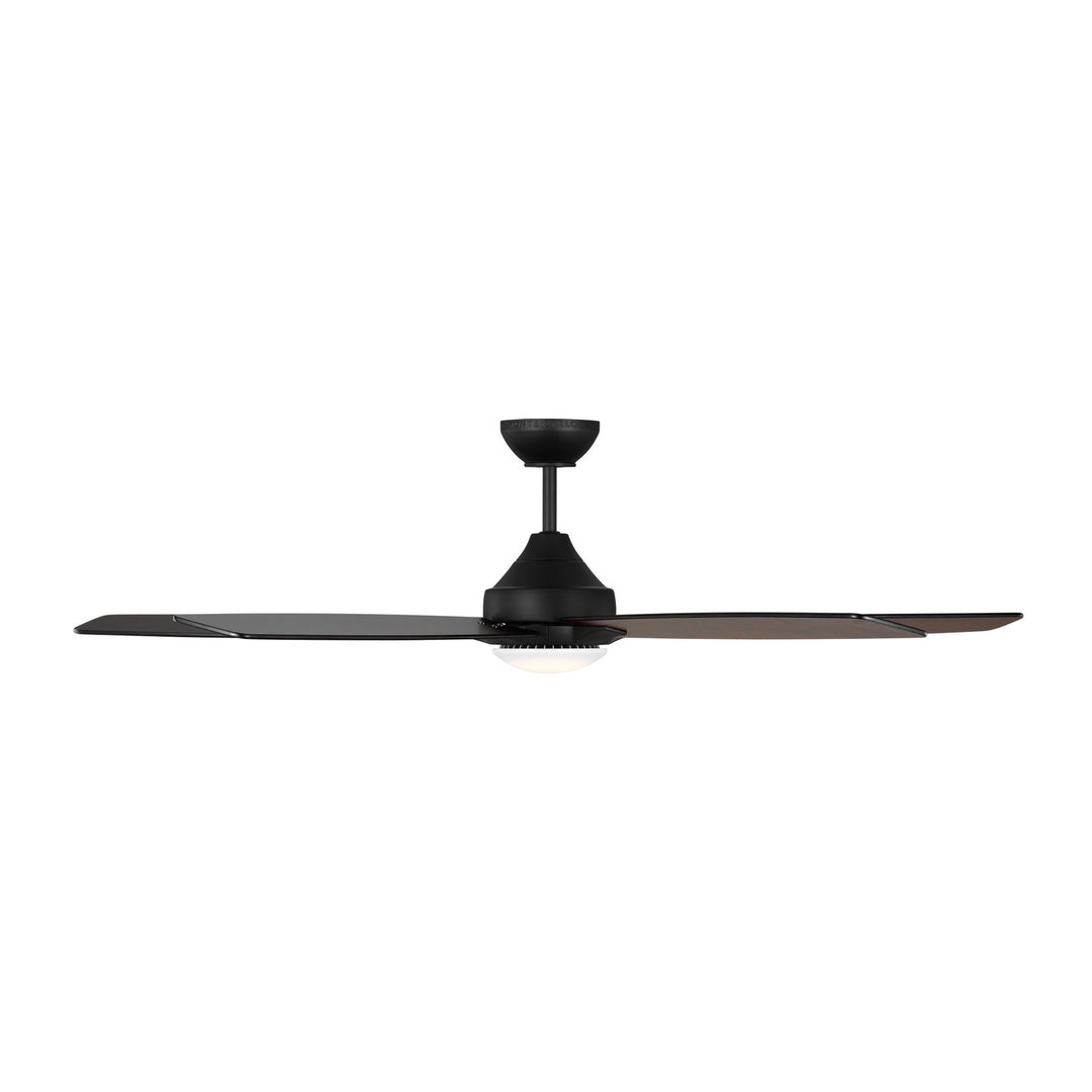 Visual Comfort Fan Lowden 60 Smart LED 5LWDSM60MBKD Ceiling Fan - Midnight Black, Midnight Black/American Walnut reversible blades/Midnight Black/American Walnut reversible blades/