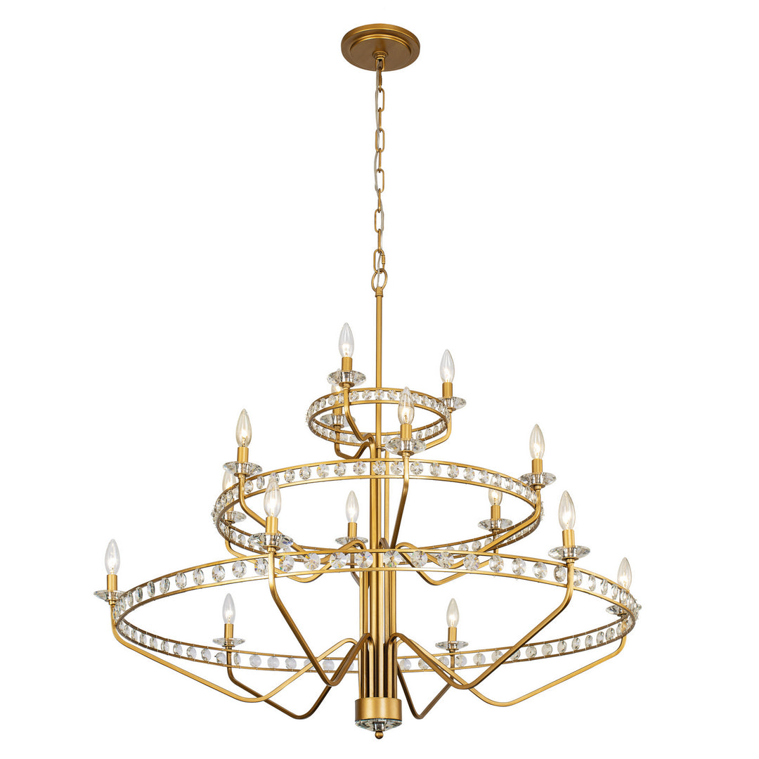 Varaluz Monroe 363C15AG Chandelier Light - Antique Gold