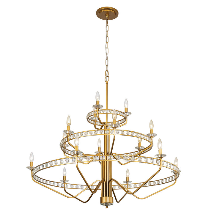 Varaluz Monroe 363C15AG Chandelier Light - Antique Gold