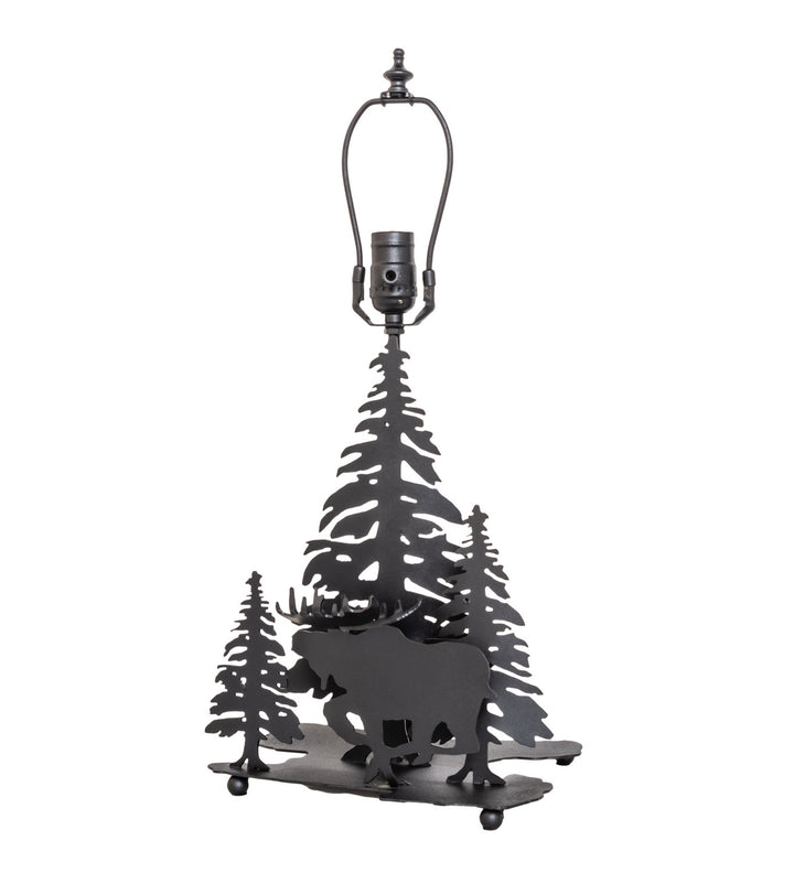 Meyda Tiffany Lighting 102984 Moose On The Loose One Light Table Lamp Lamp Bronze / Dark