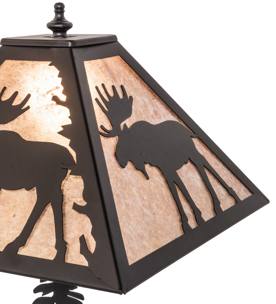 Meyda Tiffany Lighting 102984 Moose On The Loose One Light Table Lamp Lamp Bronze / Dark
